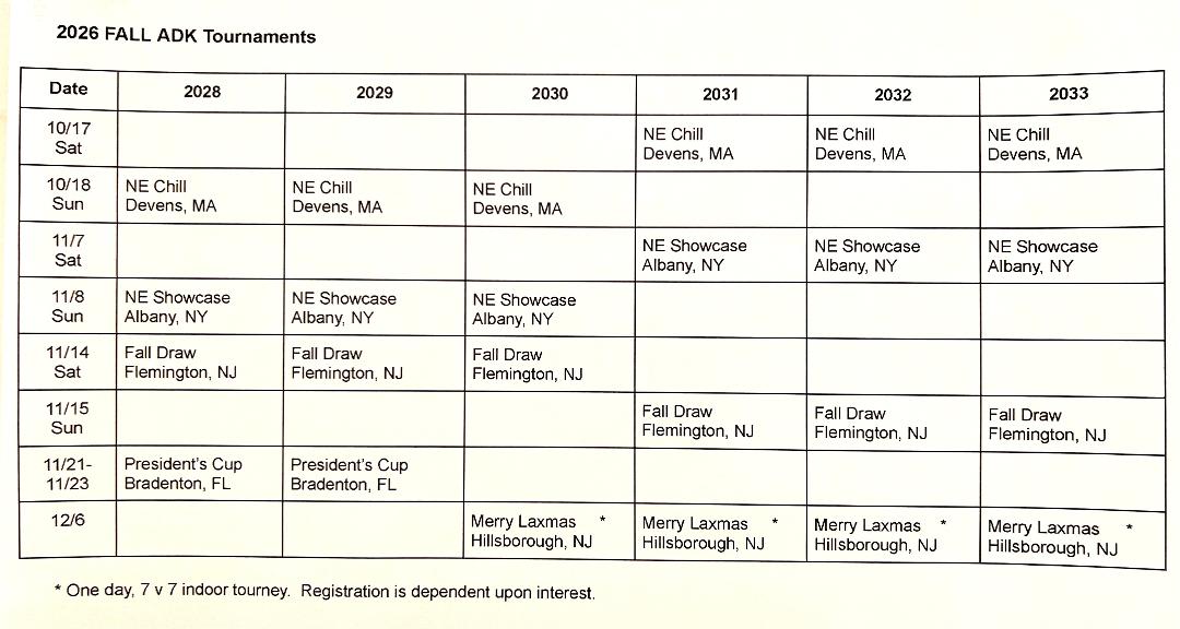 2026 fall tourneys